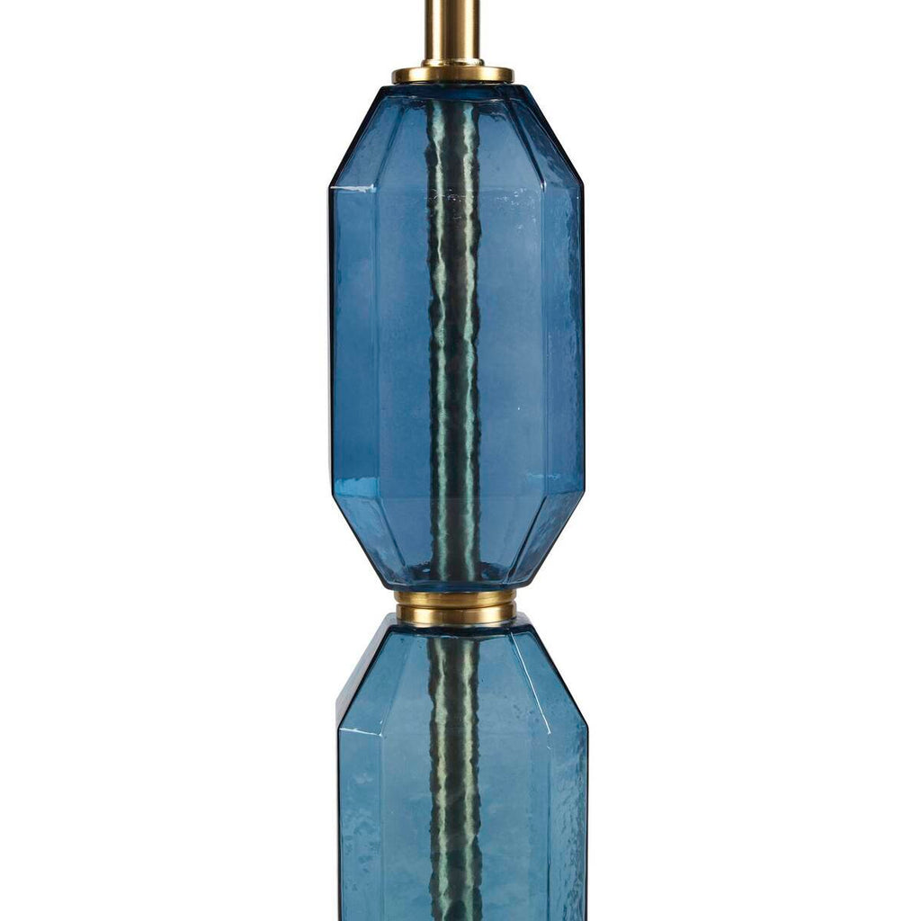 Faceted Blue Glass Table Lamp Blue See below
