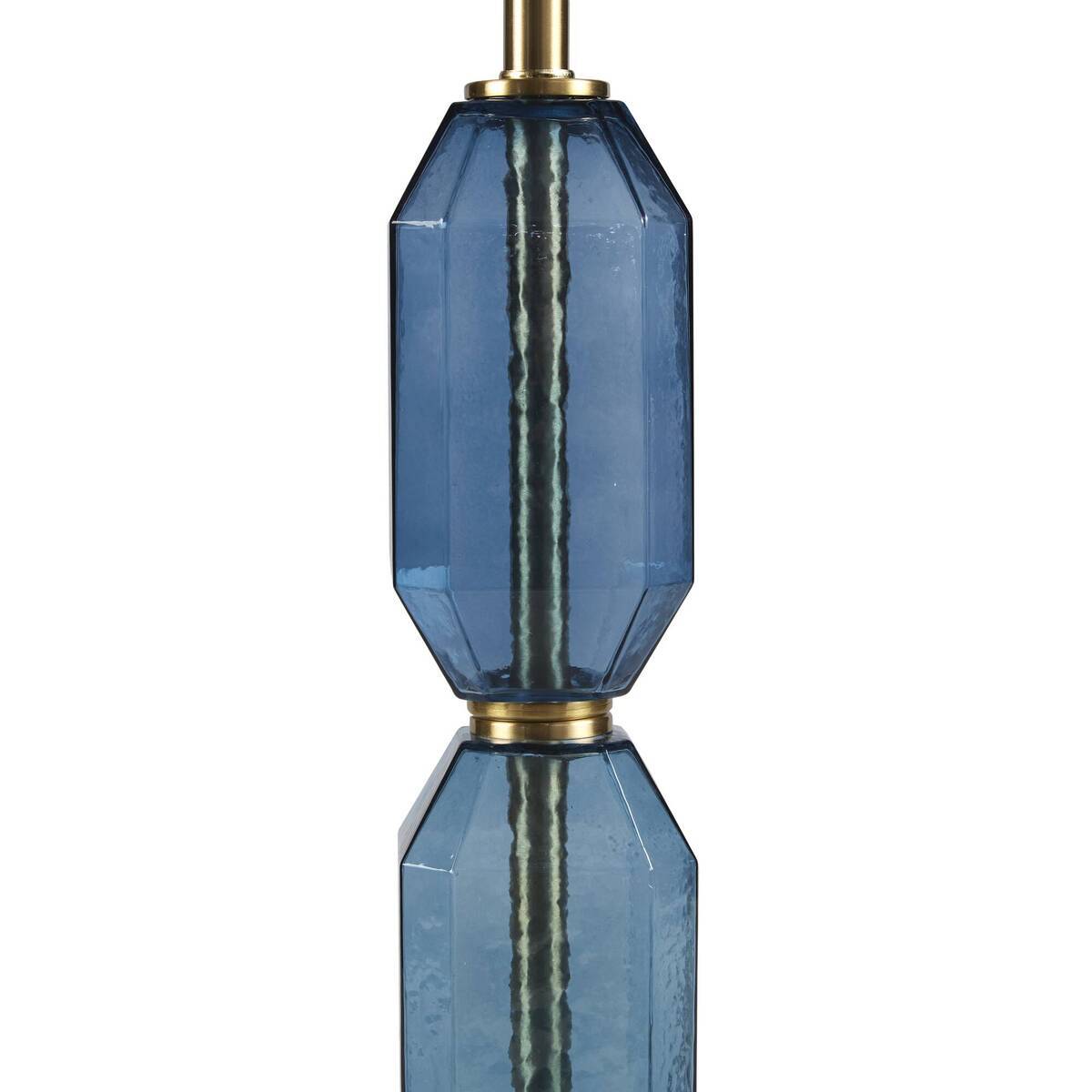Faceted Blue Glass Table Lamp Blue See below