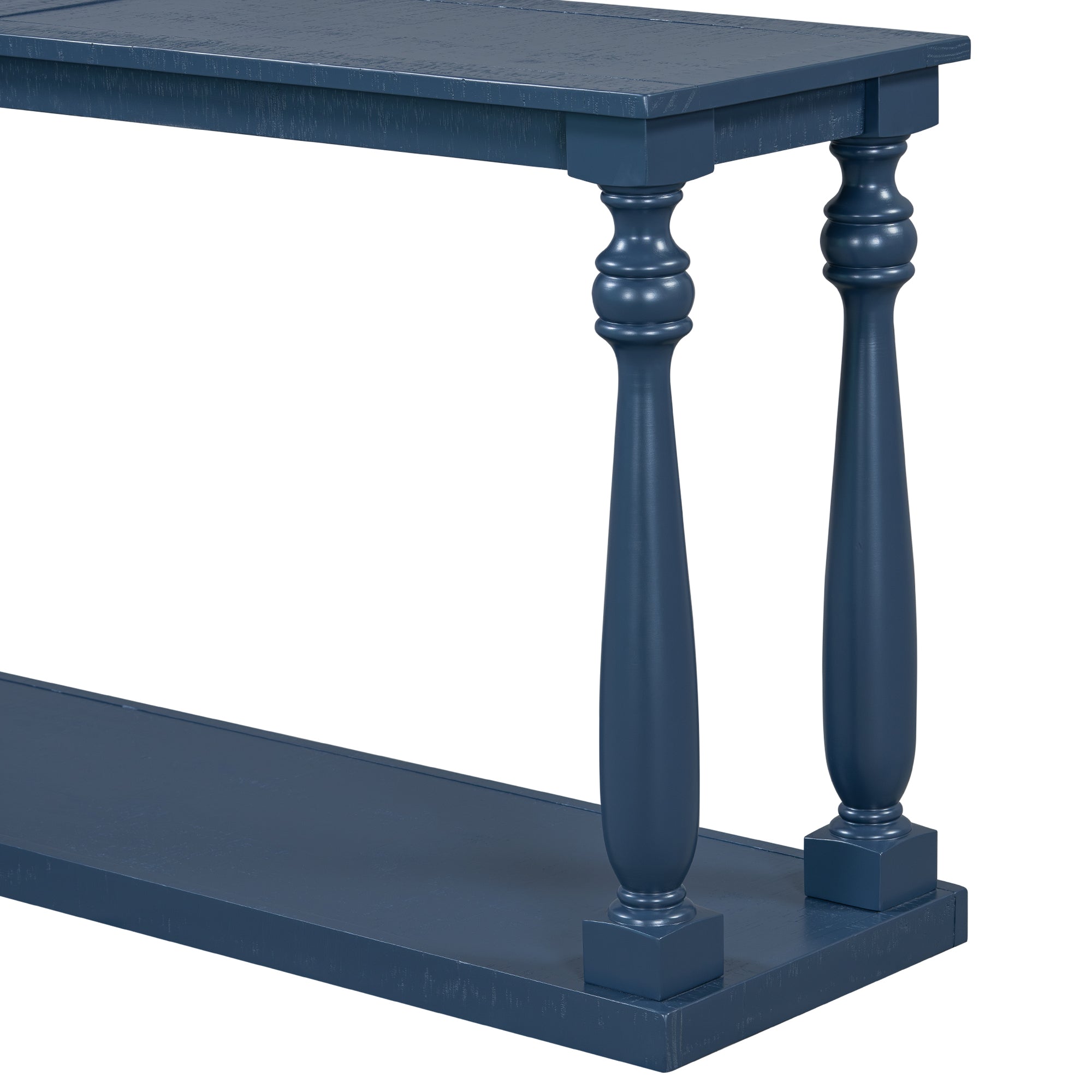 U_STYLE Vintage Wood Grain Console Table with Bottom Shelf and Four Vase Legs, Suitable for Entryway, Hallway, Living Room, Bedroom