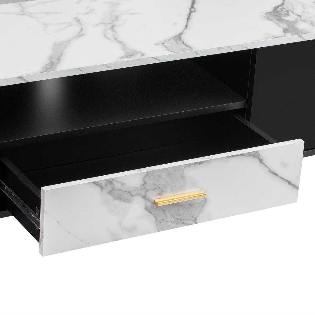 71'' Modern TV Stand with 2 Cabinets&  Open Compartments, Entertainment Center for TVs up to 80'', Television Console for Living Room, Bedroom, Home Theatre