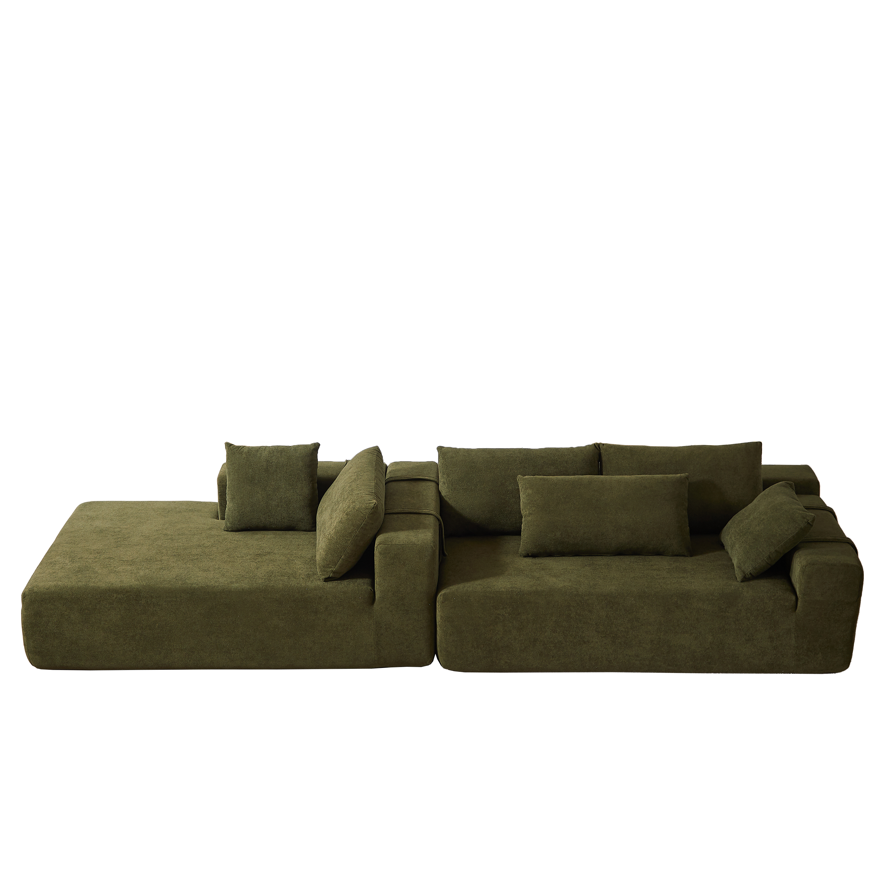 Modern Chenille Upholstered Sectional Sofa Couch Set,Modular 108' L Shaped Sectional Living Room Sofa Set With 6 Pillows,Free Combination Sofa Couch for Living Room,Bedroom(Left Chaise)