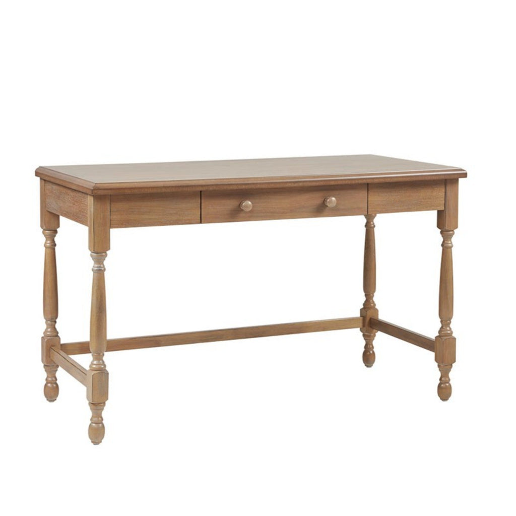 Tabitha Desk with Drawer and Turned Legs in Reclaimed Natural Finish