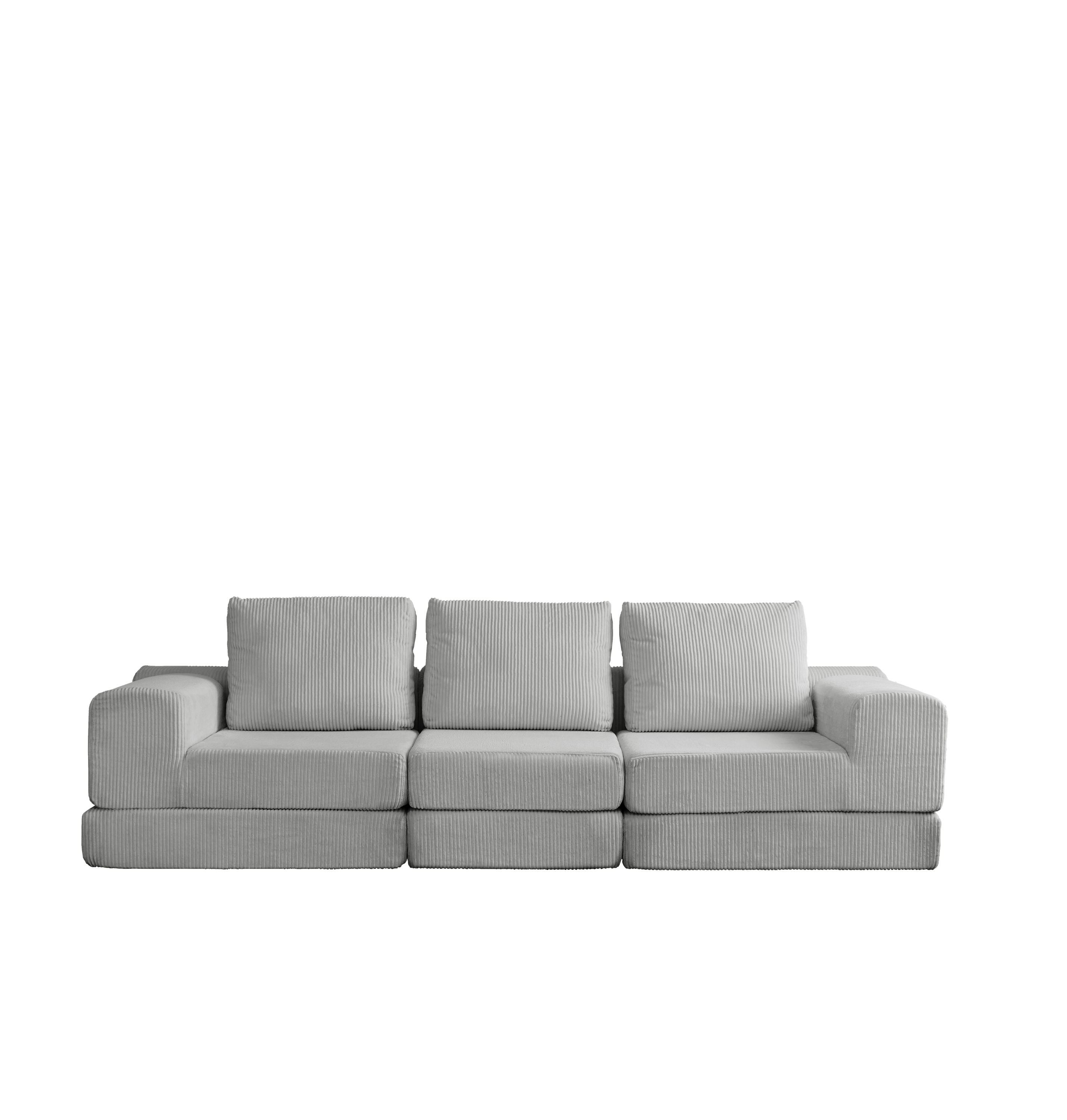 108'' Modular Sectional 3-Seater Cloud Sofa,Corduroy Convertible Sofa Bed