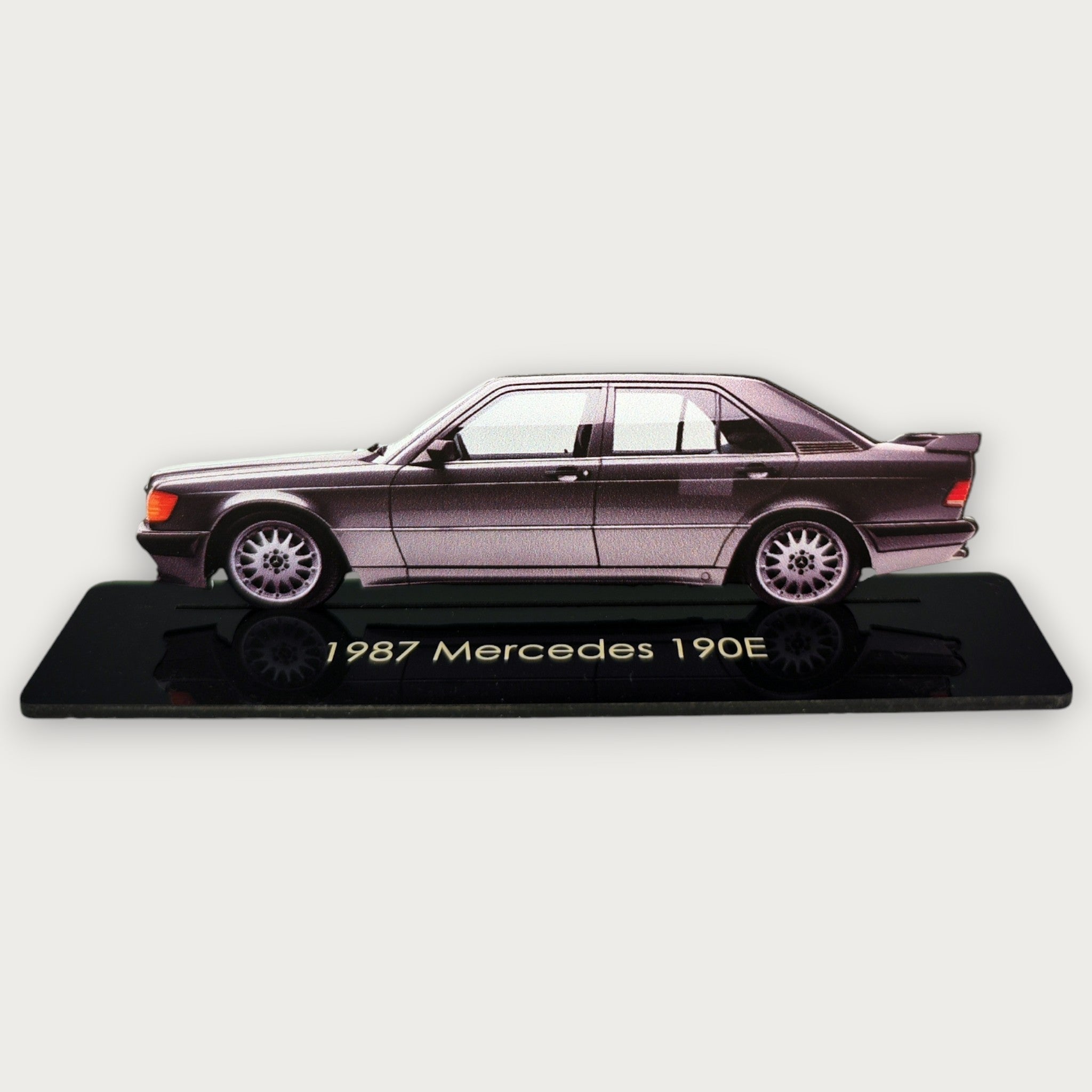 1987 Mercedes 190E (1) Metal Car Wall Art, Color 2D Diecast Car Decor, Silhouette Metal Wall Art, Gift For Car Lovers, Detailed Color Metal Car