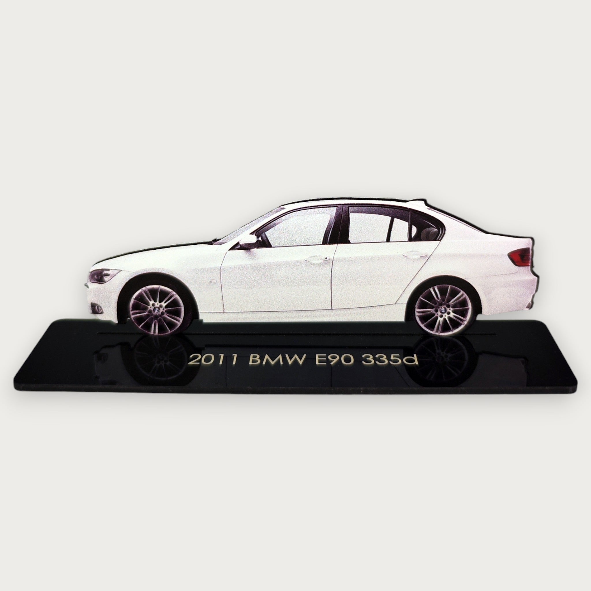 2011 BMW E90 335d (2) Metal Car Wall Art, Color 2D Diecast Car Decor, Silhouette Metal Wall Art, Gift For Car Lovers, Detailed Color Metal Car