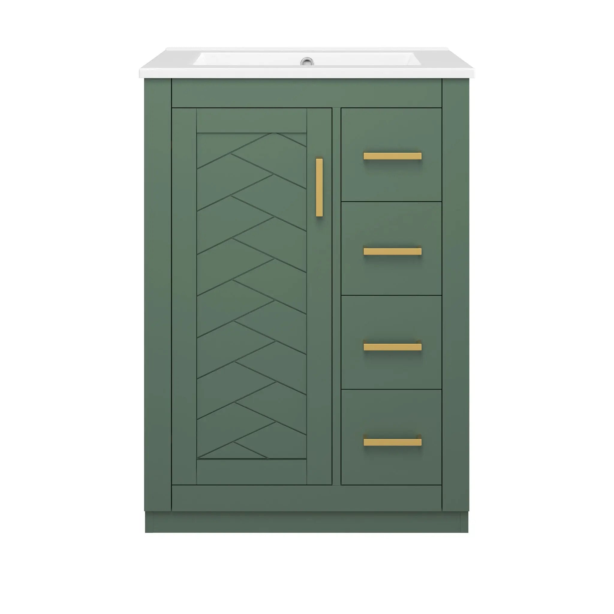 Modern Bathroom Vanity With 1 Door And 3 Drawers