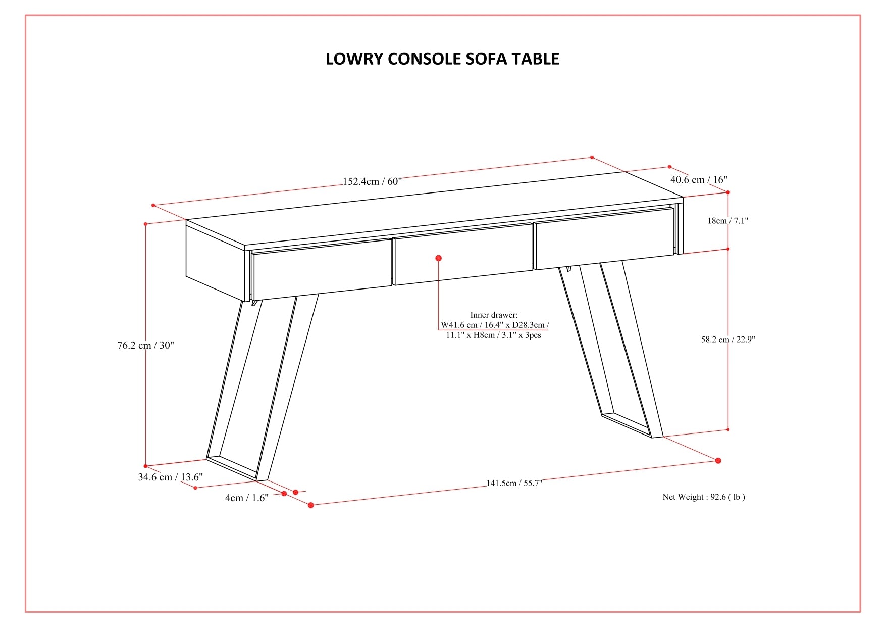 Lowry Console Sofa Table
