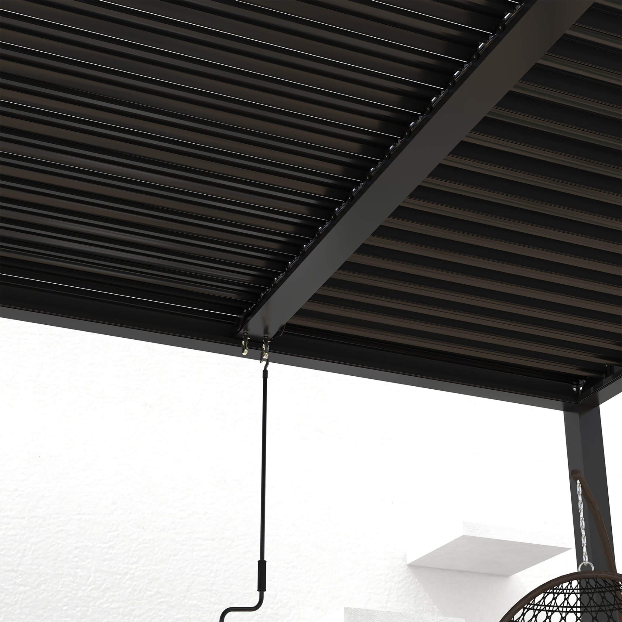 [10X19FT] Premium Powder-Coated Aluminum Pergola With Adjustable Louvers (SAK78345)