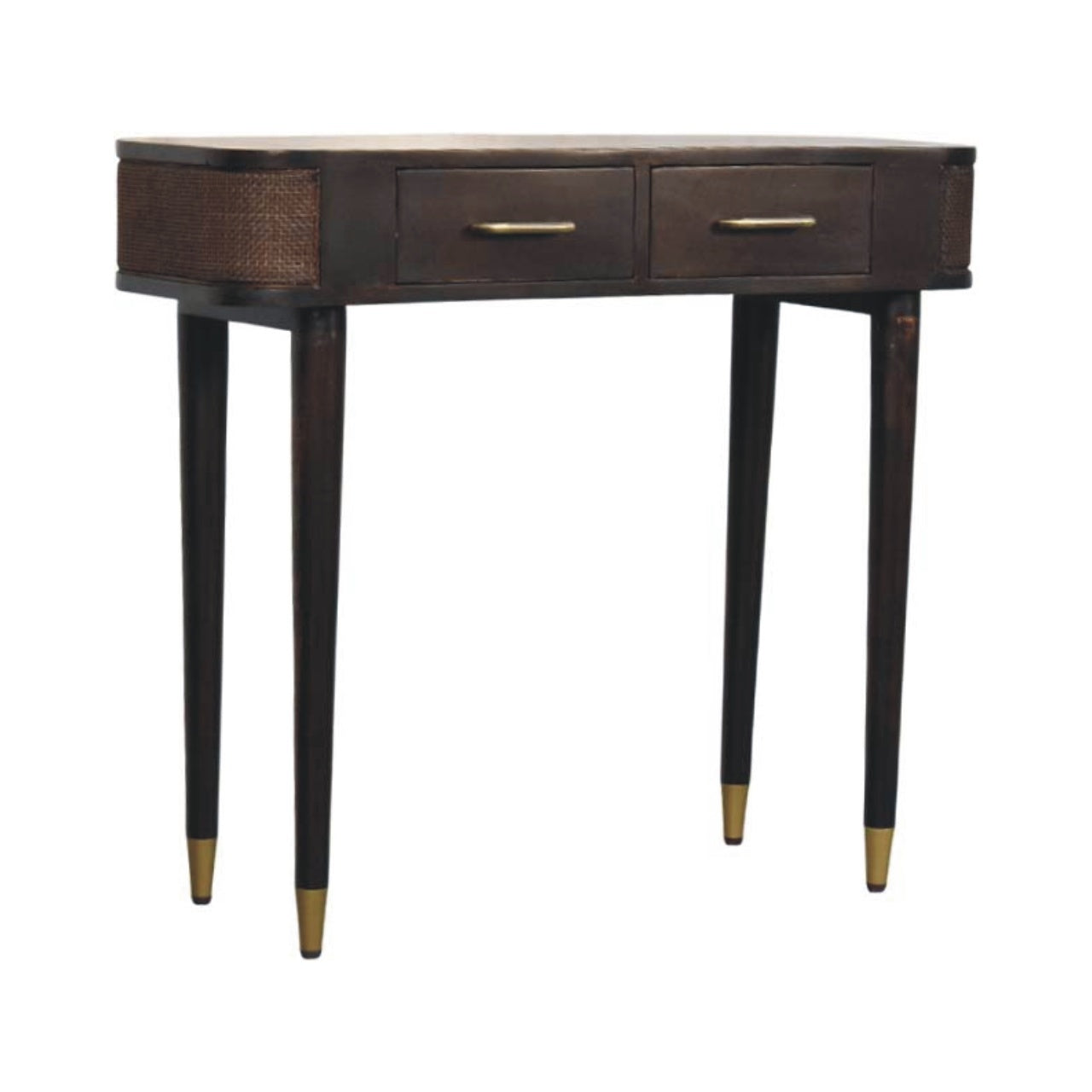 Solid Wood Belmont Console Table,Brown,2-Drawers