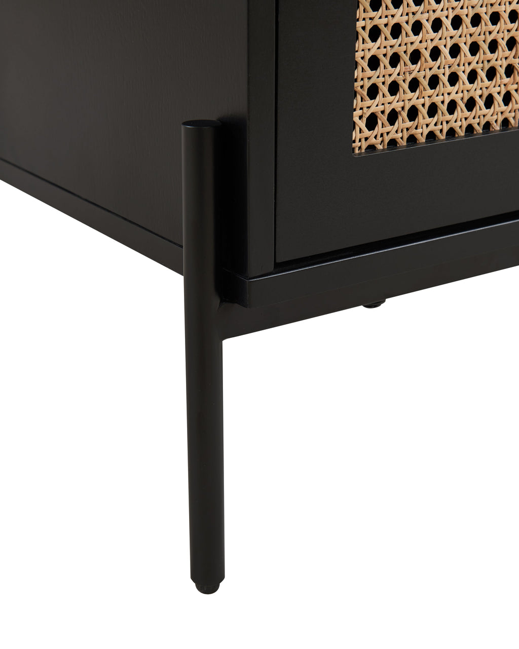 Rattan Storage Cabinet with 3 Large Drawers, Boho Mid-Century Wooden Nightstand Drawer Dresser, Sideboard Buffet Cabinet with Storage for Living Room Dining Room Hallway Bedroom, 30×15.8×30 Inches