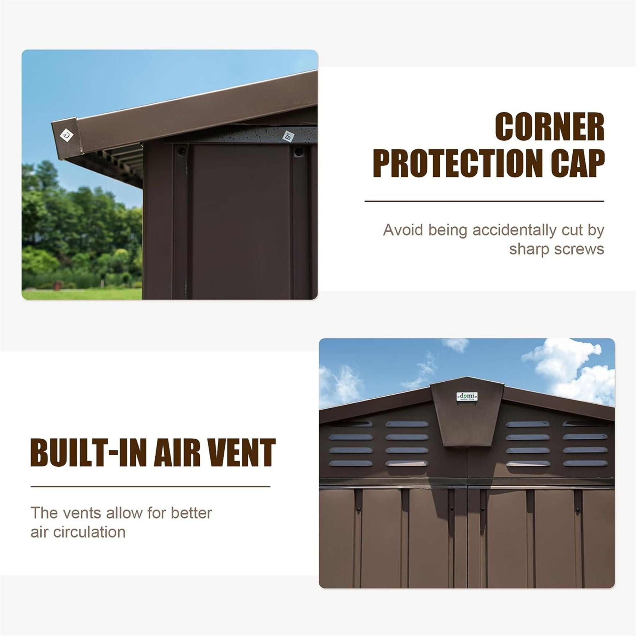 [11X12FT] Outdoor Backyard Storage Metal Shed With Galvanized Steel Frame, Windows, And Lockable Doors (SAK60167)