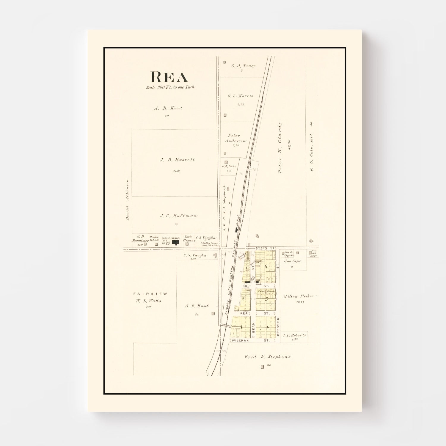 Vintage Map of Rea, Missouri 1909