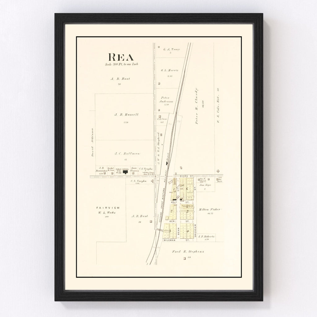 Vintage Map of Rea, Missouri 1909