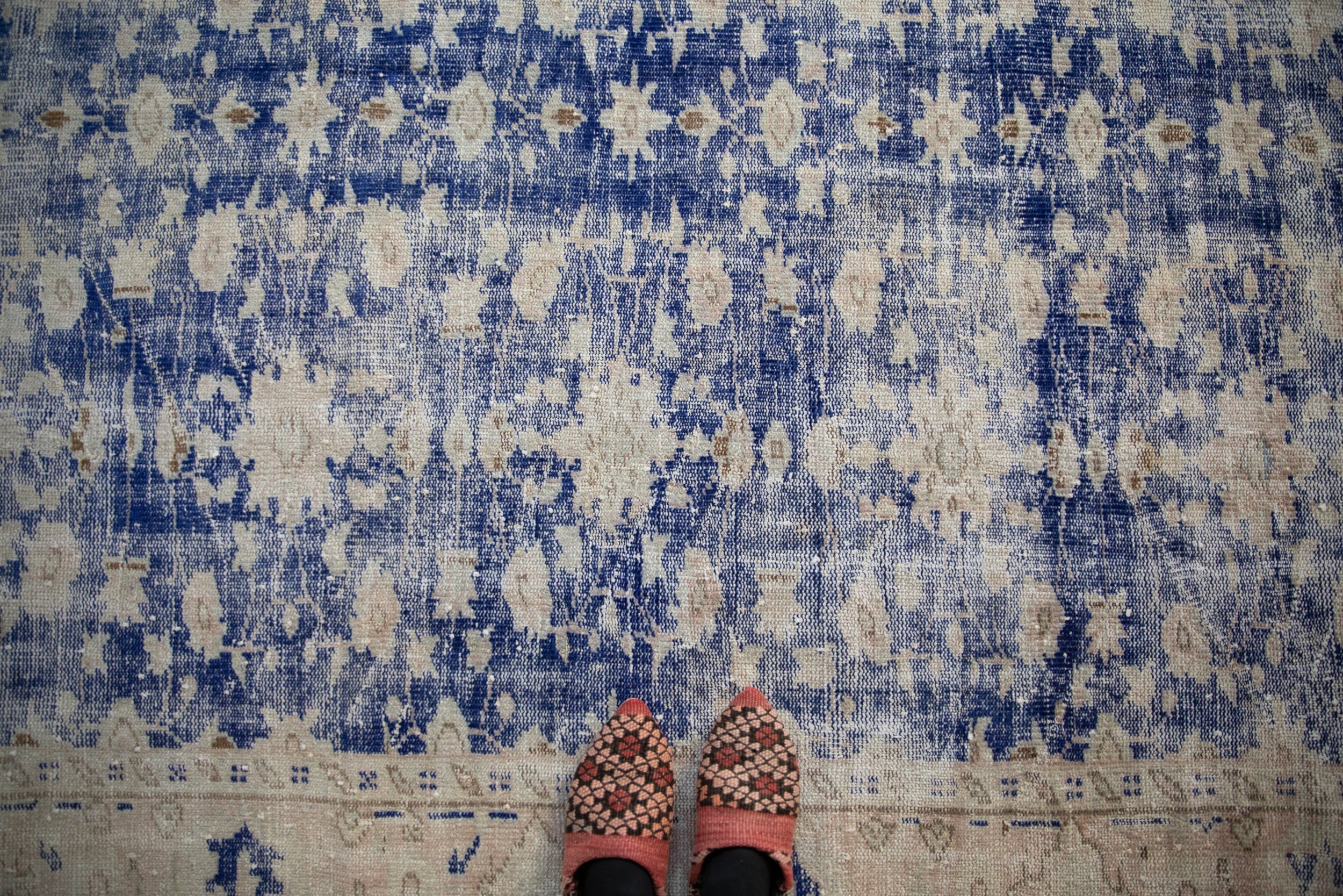 6.5x8.5 Vintage Distressed Oushak Carpet