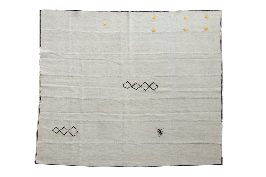 6x7 Vintage Hemp Kilim Square Carpet