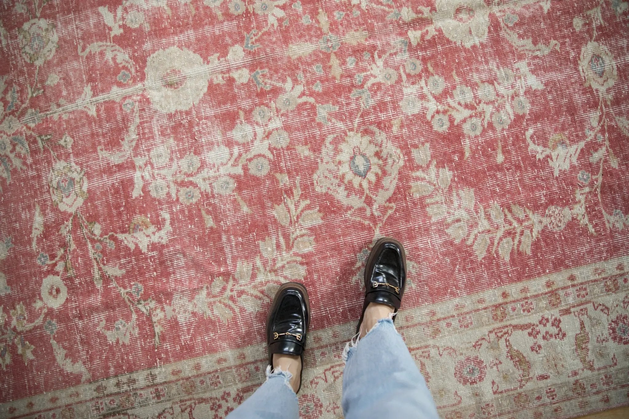 7x10.5 Vintage Distressed Oushak Carpet