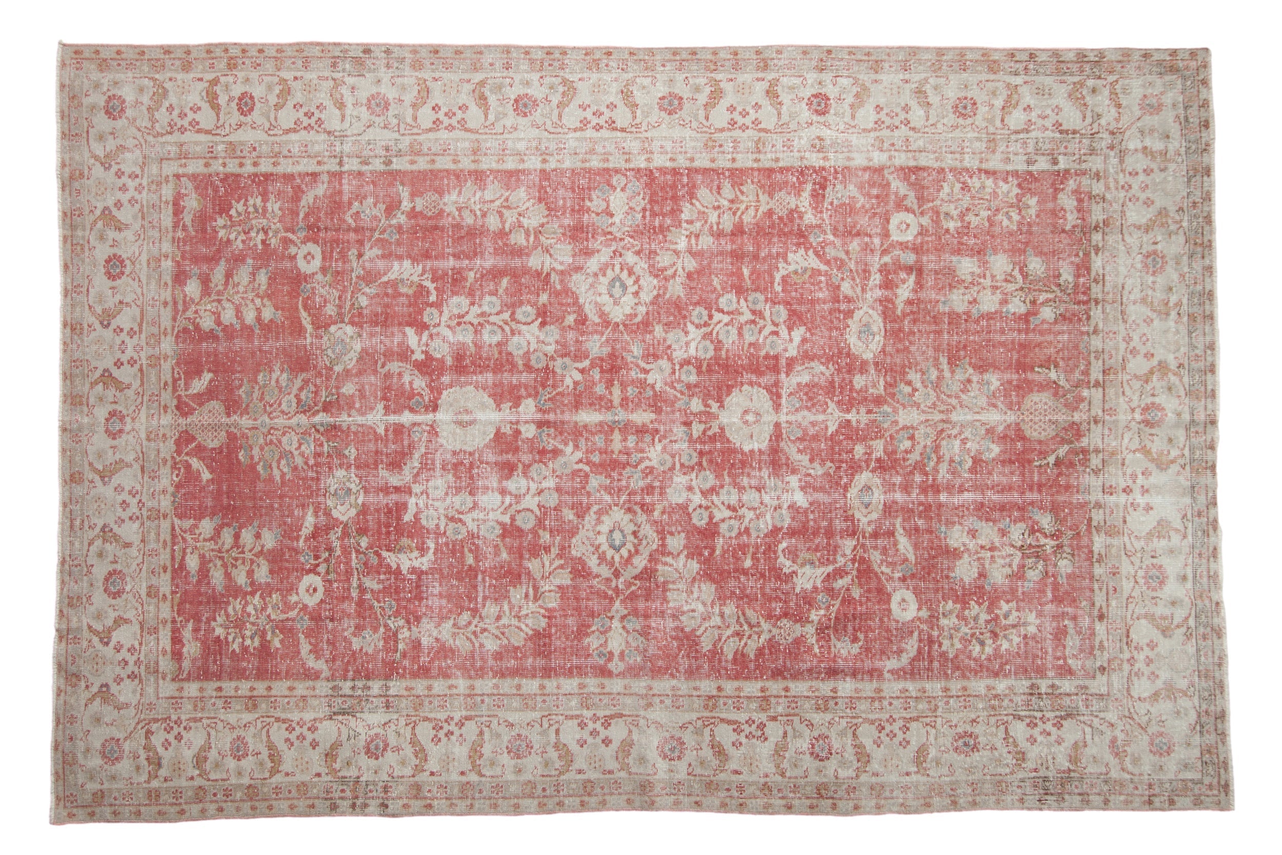 7x10.5 Vintage Distressed Oushak Carpet