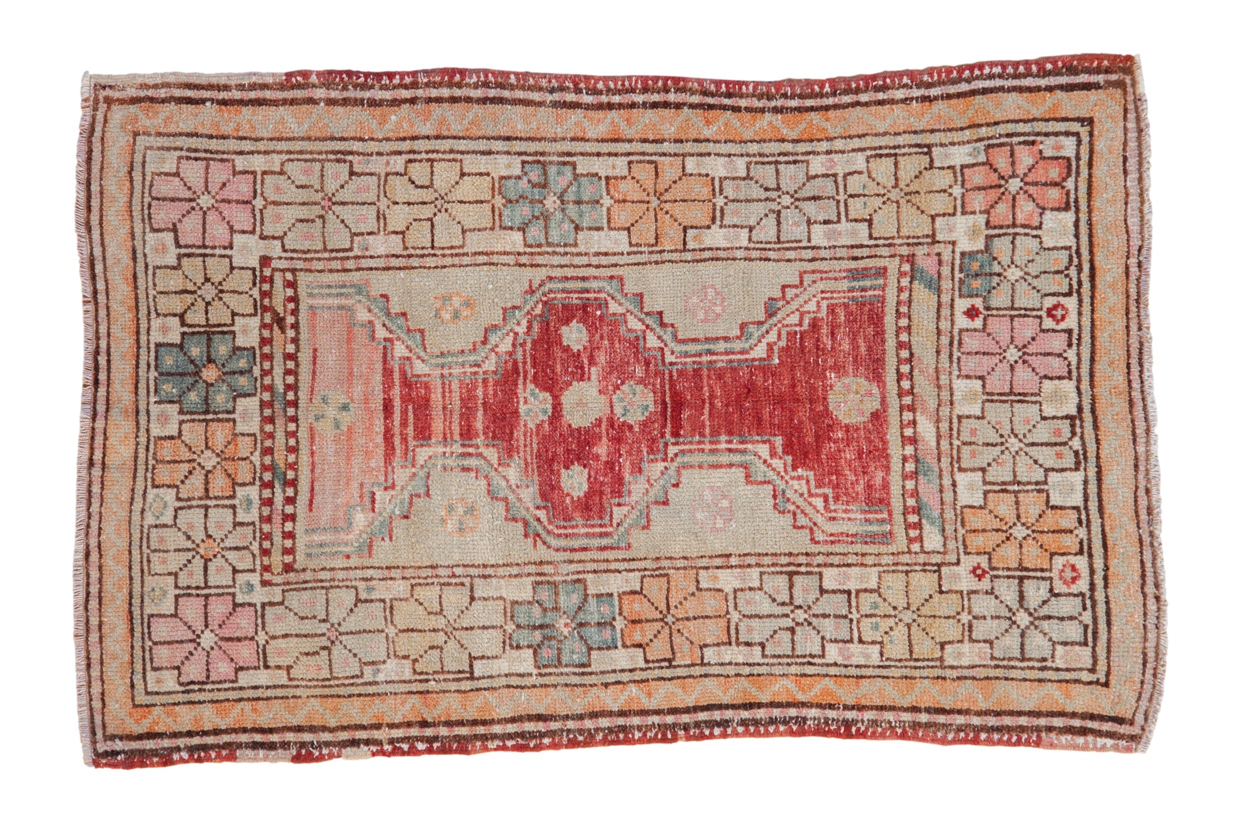 2.5x4 Vintage Distressed Oushak Rug