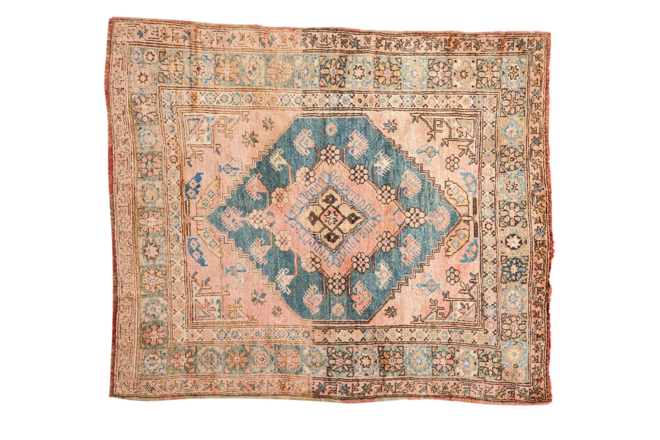 4.5x5 Vintage Anatolian Square Rug