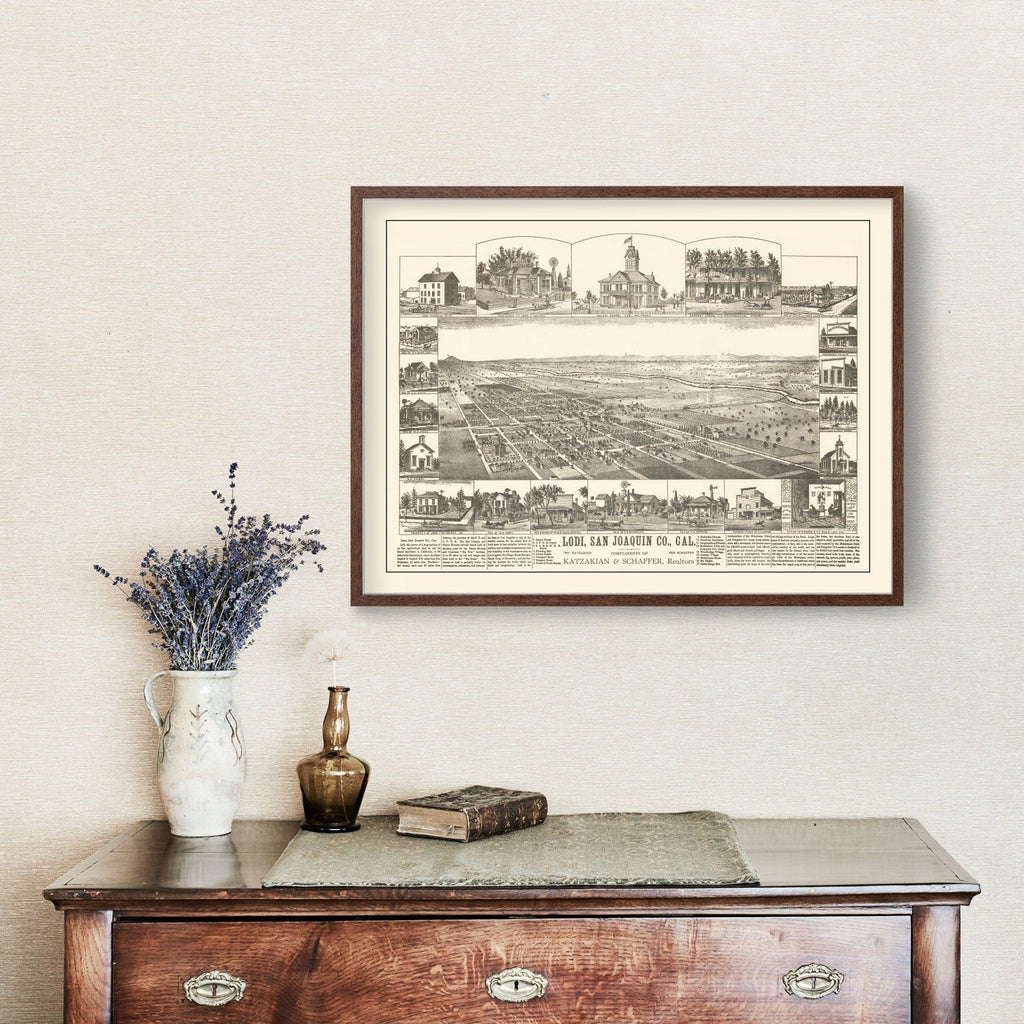 Vintage Map of Lodi, California 1870