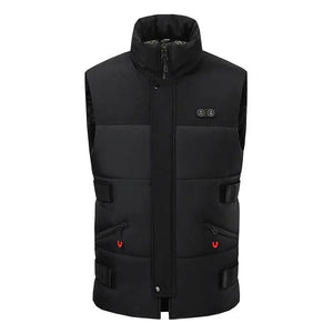 LITEGUEST 8-Zone Heated Vest, black quilted puffer with high collar, dual control