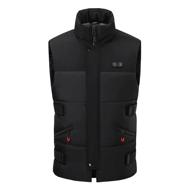 LITEGUEST 8-Zone Heated Vest, black quilted puffer with high collar, dual control