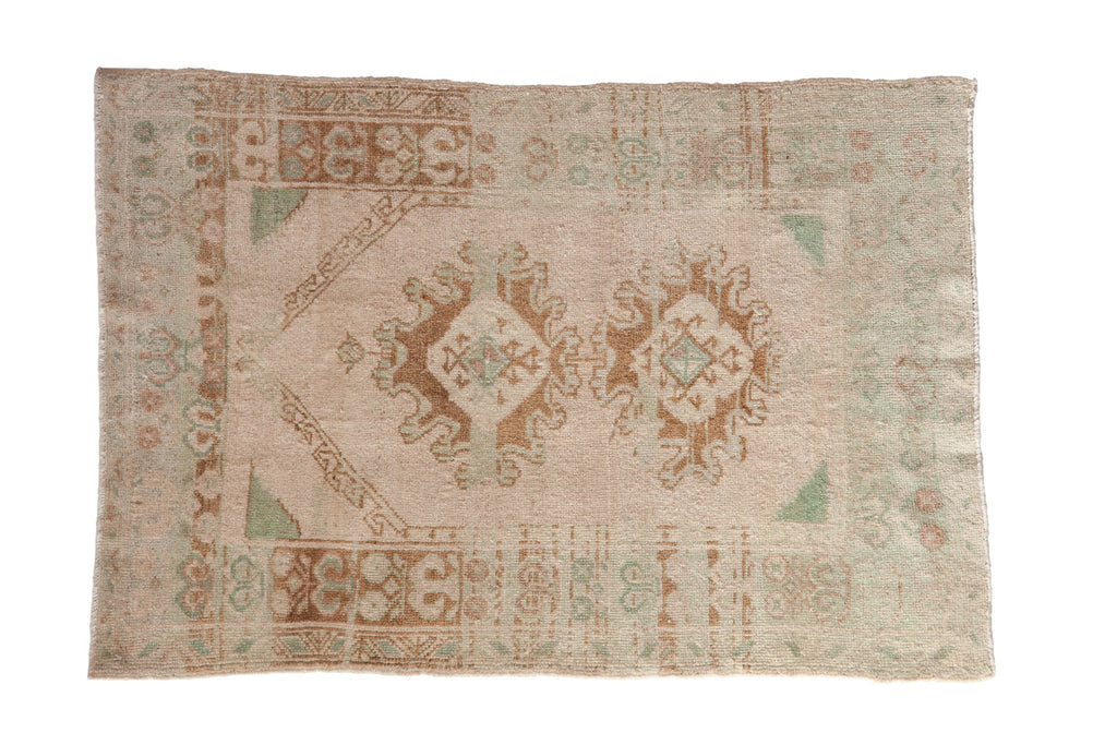 3x4 Vintage Distressed Oushak Square Rug