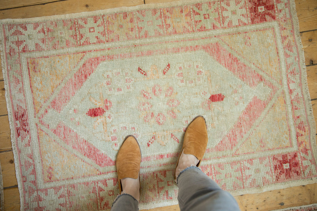 2.5x4 Vintage Distressed Oushak Rug