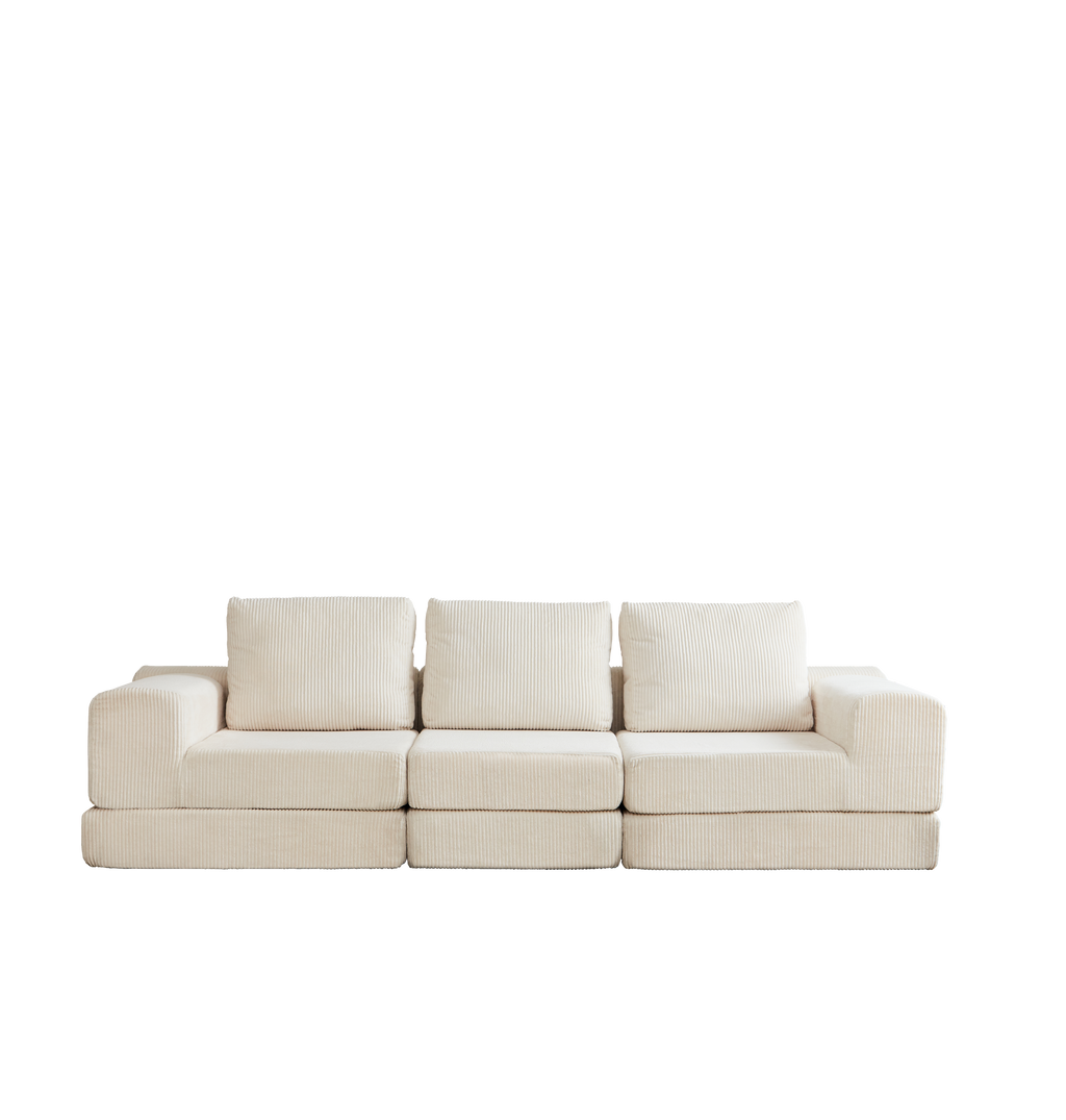 108'' Modular Sectional 3-Seater Cloud Sofa,Corduroy Convertible Sofa Bed