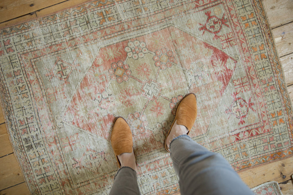 3x4 Vintage Distressed Oushak Square Rug