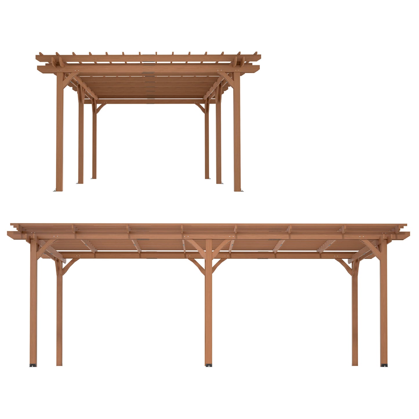 [12x16FT] Extra Large Outdoor Wooden Waterproof Grape Gazebo, Brown (SAK76476)