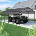 [12X20FT] Heavy Duty Metal Carport With Galvanized Steel Roof For Car, Boats And Trucks, Gray (SAK95562)