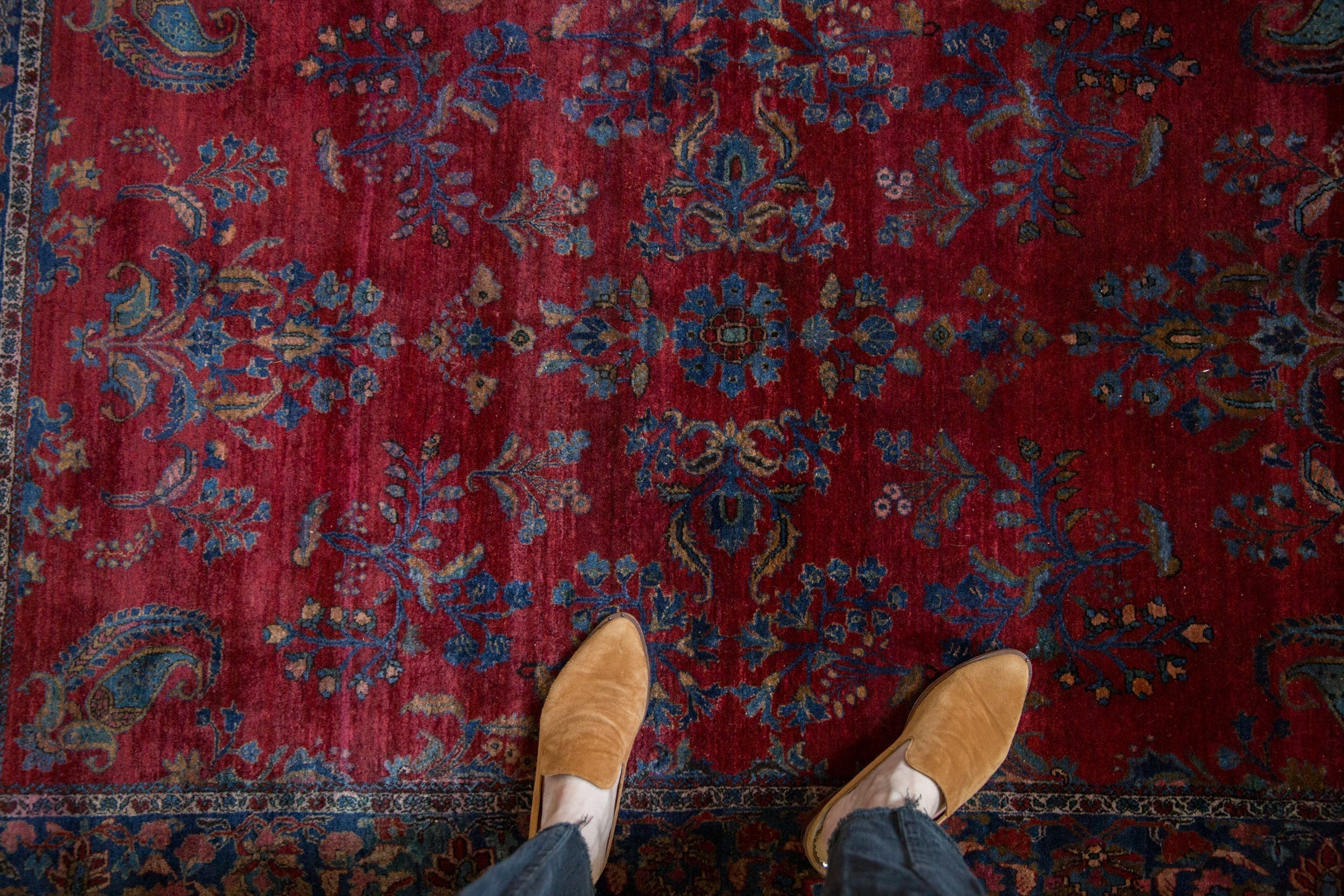 4.5x6.5 Antique Fine Kashan Rug