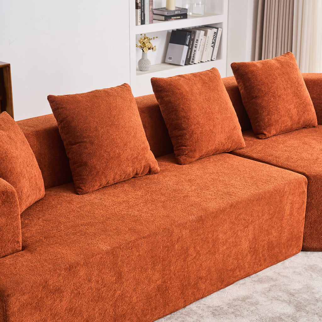 Memory Foam Couch, No Installation & Easy to Transport, Deep Seat Modern Sofa with Chenille Fabric, Couch for Living Room, Bedroom, Apartment, Home Office