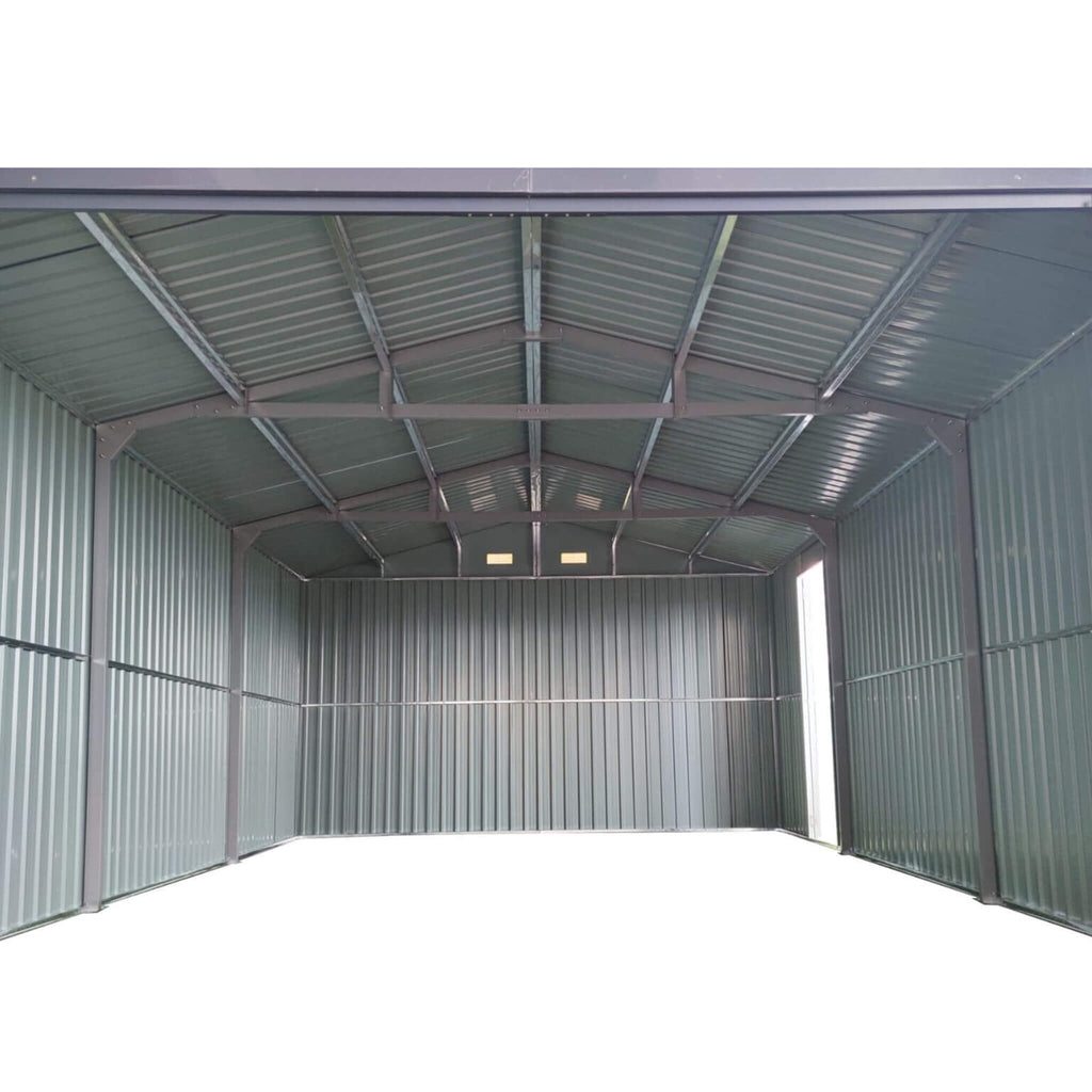 [13x20FT] Large Heavy Duty Outdoor Metal Storage Shed With Double Doors (SAK65331)