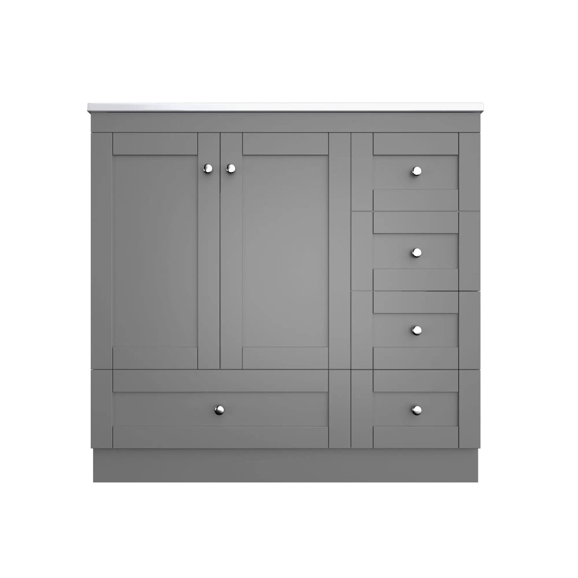 Shaker Free Standing Bathroom Vanity Cabinet & Sink, Soft Close Drawers, Soft Close Doors