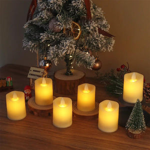 JHY DESIGN LED candles, 2x2.8 in tall, battery-operated, warm white, set of 6
