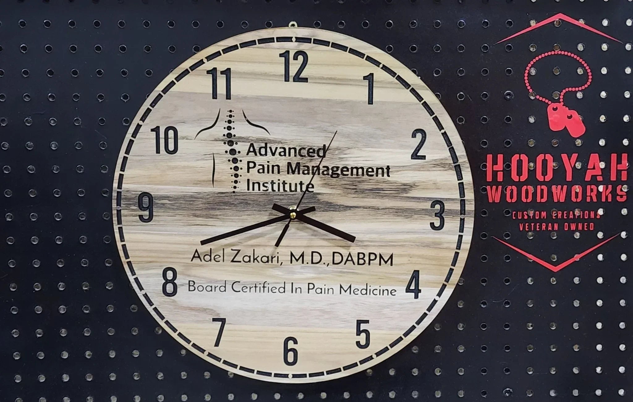 15-Inch Personalized Teak Wall Clock – Custom Luxury Timepiece
