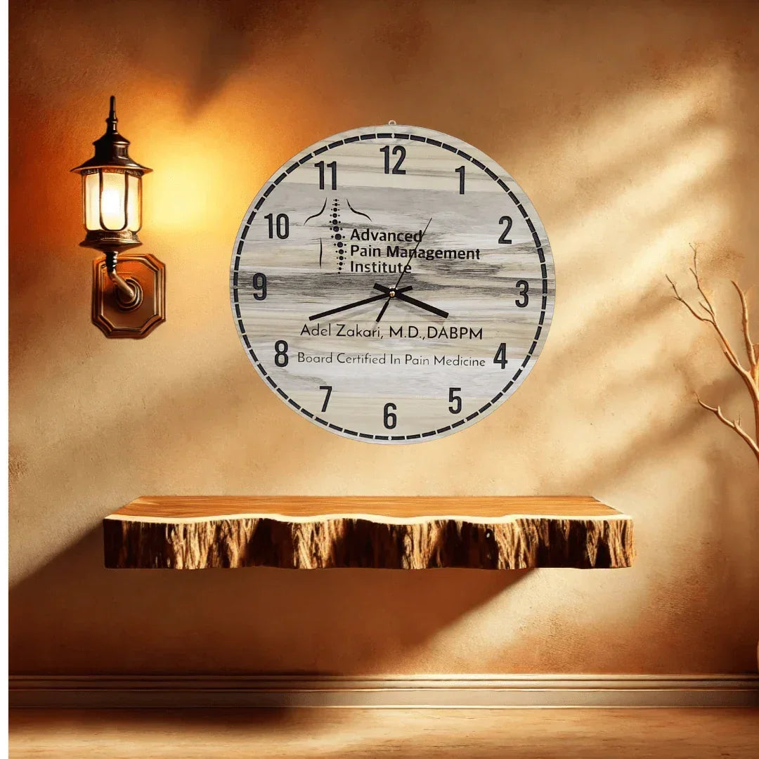 15-Inch Personalized Teak Wall Clock – Custom Luxury Timepiece