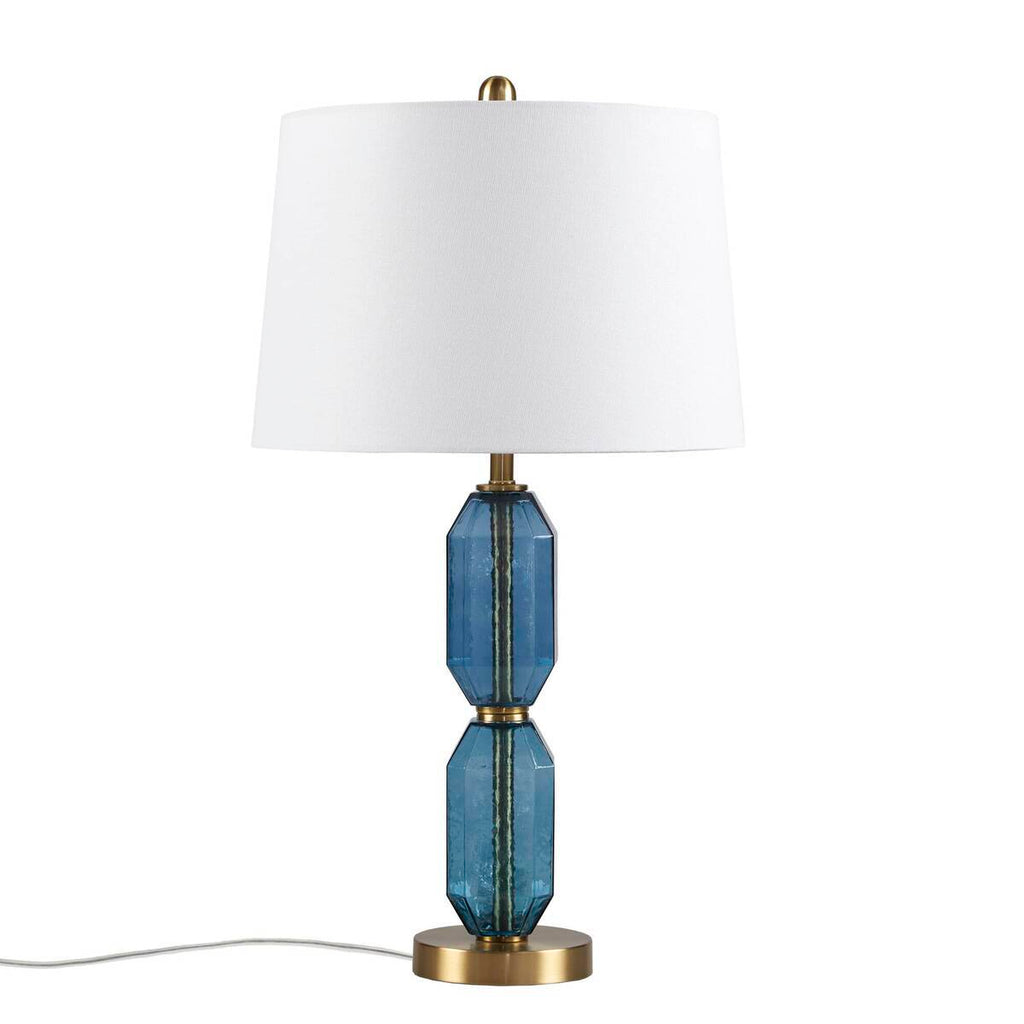 Faceted Blue Glass Table Lamp Blue See below
