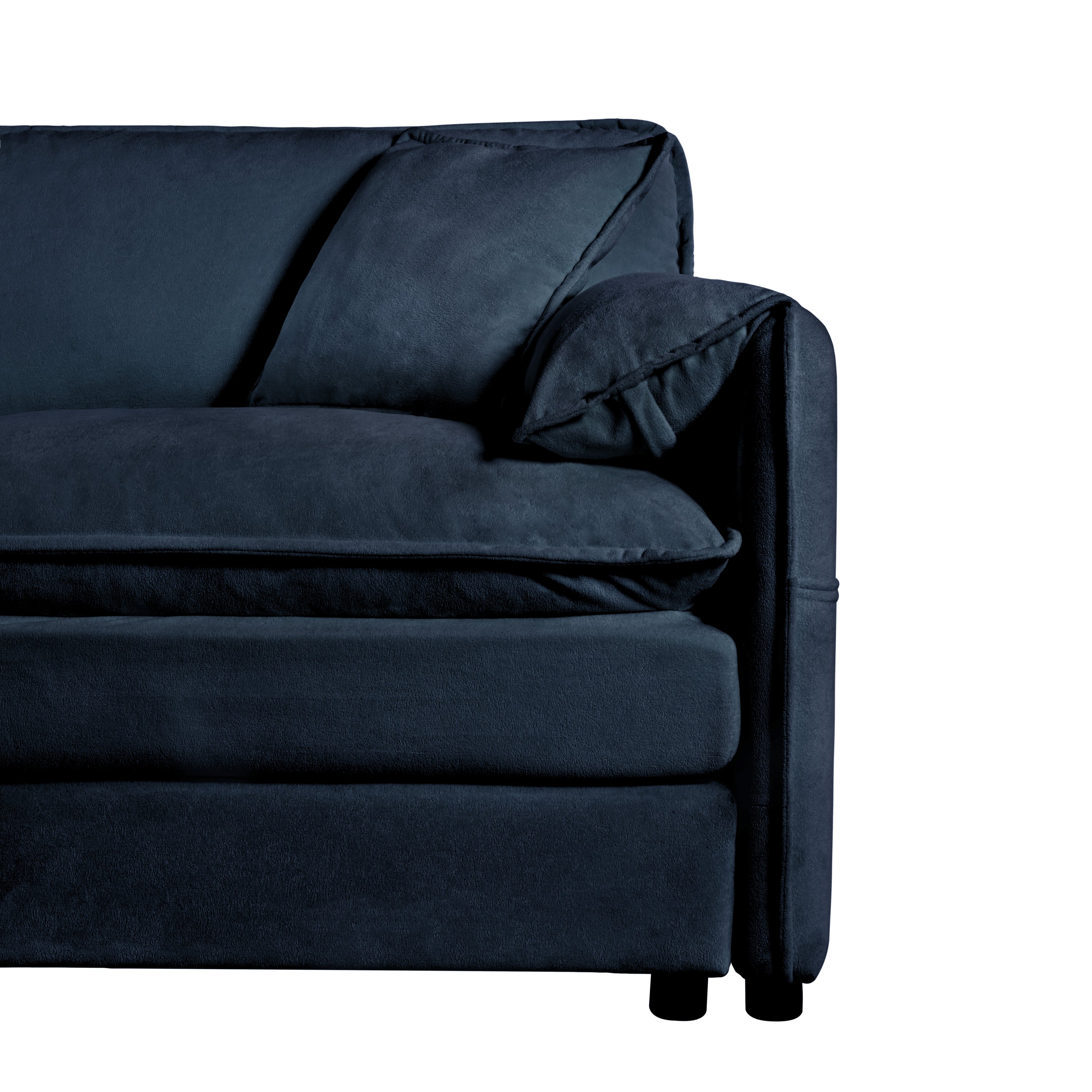 Modular Sectional Sofa, Oversized Deep Seat U Shaped Couch Set for Living Room, 3-Seater Comfy Cloud Couches with 2 Movable Ottomans, DIY Combination, Chenille,Blue