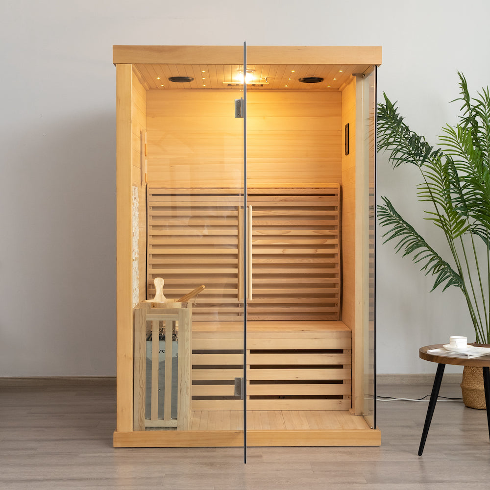 SAUNA EVOLUTION® Commercial Finnish Bath Home Sauna Indoor Steam Room Glass 03