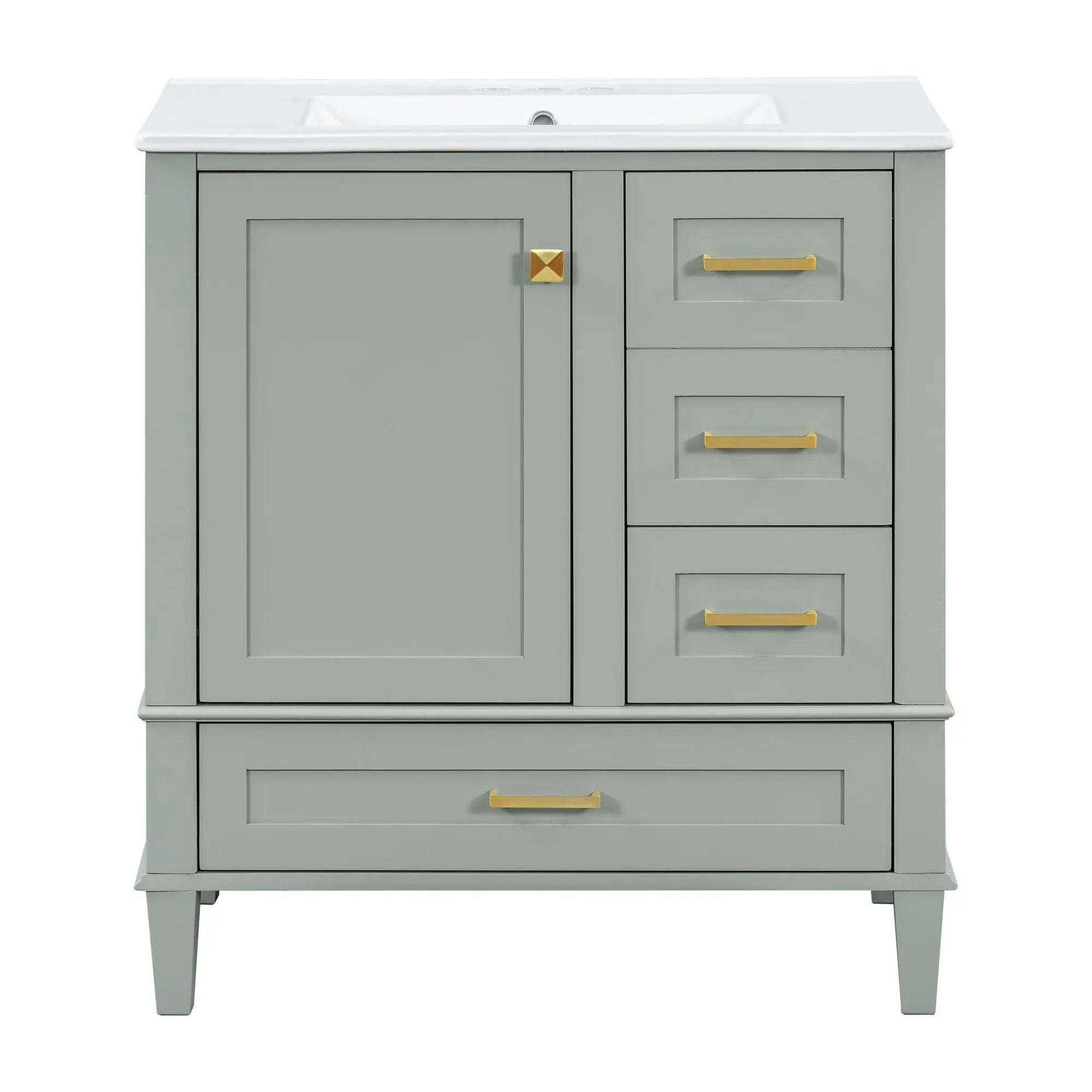 Bathroom Vanity, Modern Bathroom Cabinet With Sink Combo Set, Bathroom Storage Cabinet With A Soft Closing Door And 3 Drawers, Solid Wood Frame