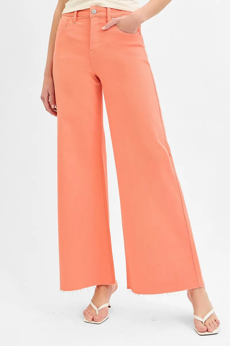 RISEN Full Size Tummy Control High Rise Wide Leg Palazzo Jeans Plus Size