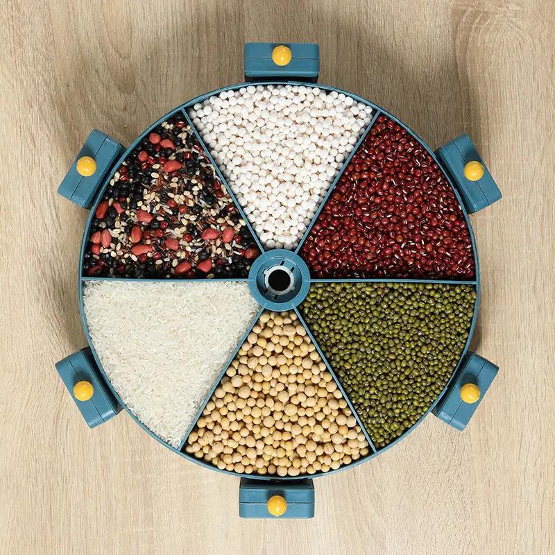 🍚 Wall‑Mounted Grain & Cereal Dispenser – Rotating Dry Food Storage for Kitchen