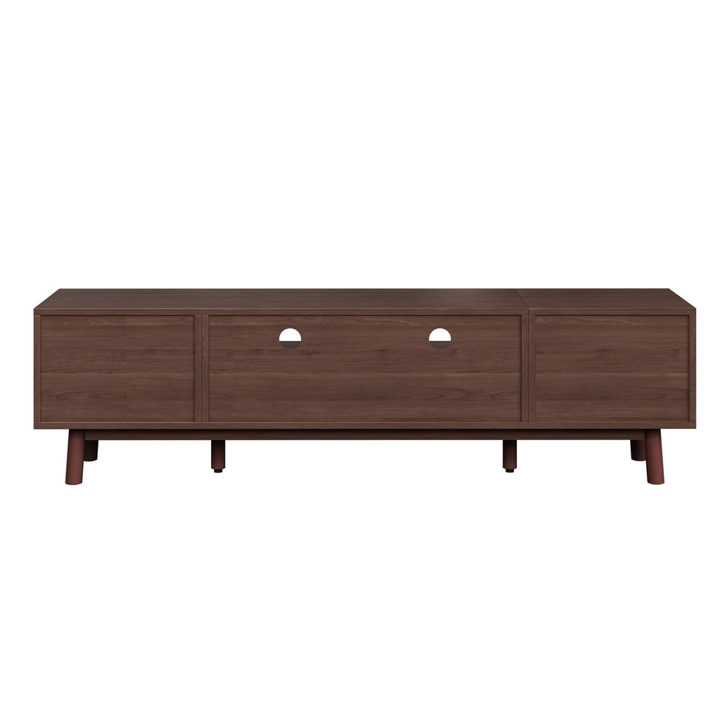 Wood Fashionable TV Stand for 75' TVs, TV Cabinet with Soft-Closing Door and Drop-Down Door Cabinet, Modern TV Consoles for Living Room, Bedroom