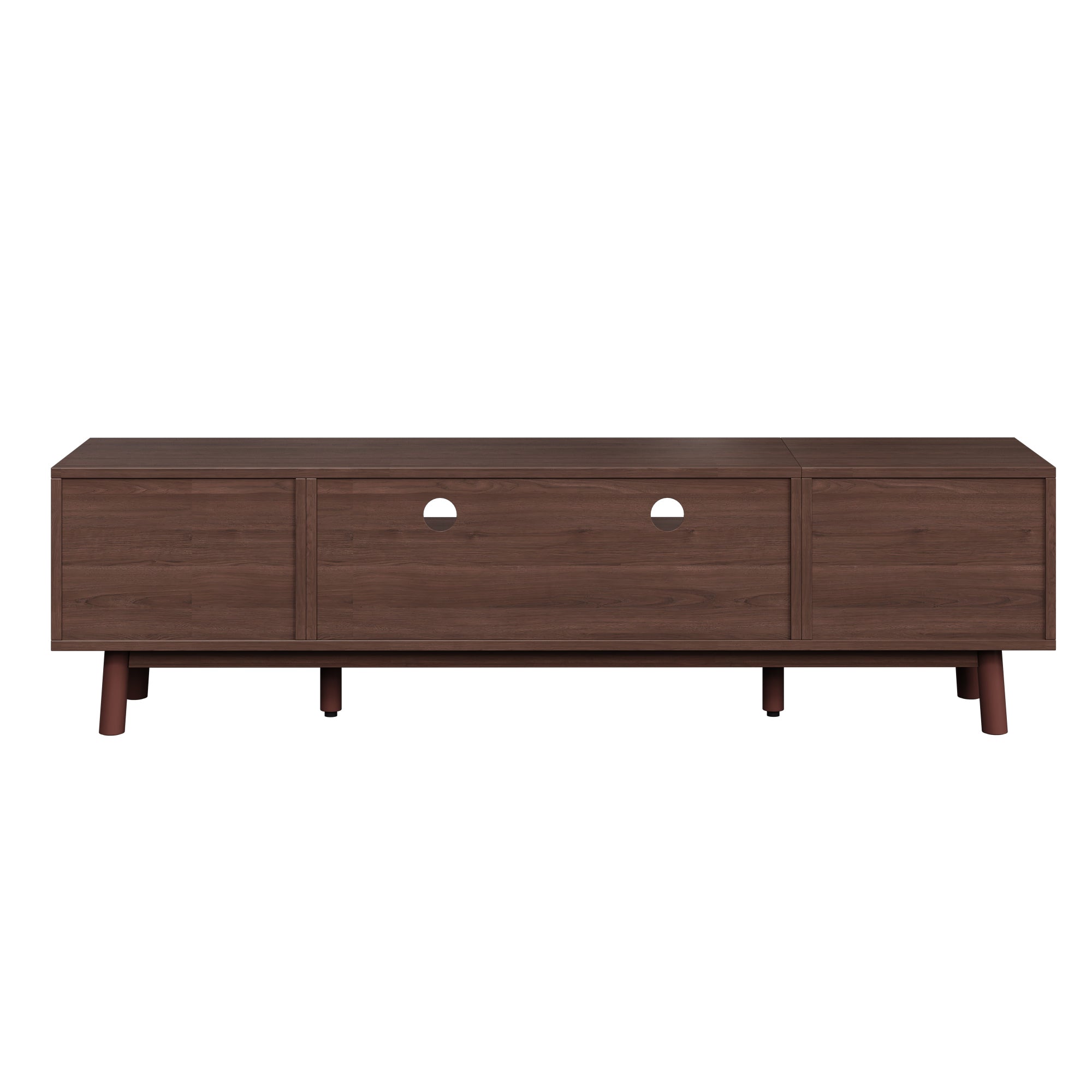 Wood Fashionable TV Stand for 75' TVs, TV Cabinet with Soft-Closing Door and Drop-Down Door Cabinet, Modern TV Consoles for Living Room, Bedroom