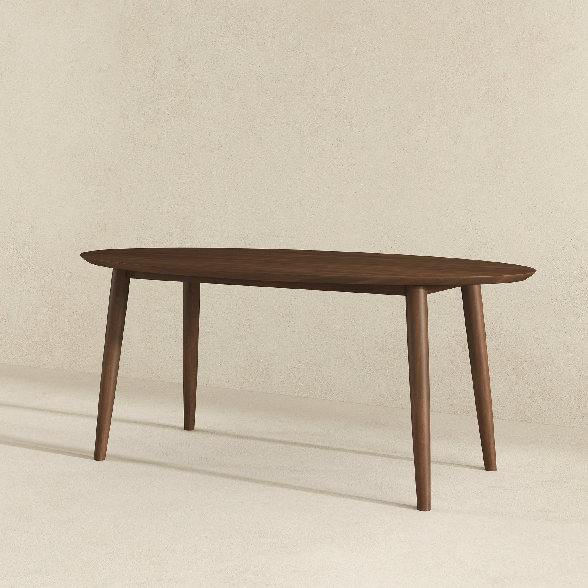 Ada Mid Century Modern Solid Wood Walnut Oval Dining Table for Dining Room or Kitchen 29.5'H x 35.4'D x 66.9'W Kitchen Dining Room Dinner Pedestal Table,Space Saving Wood Kitchen & Dining Room