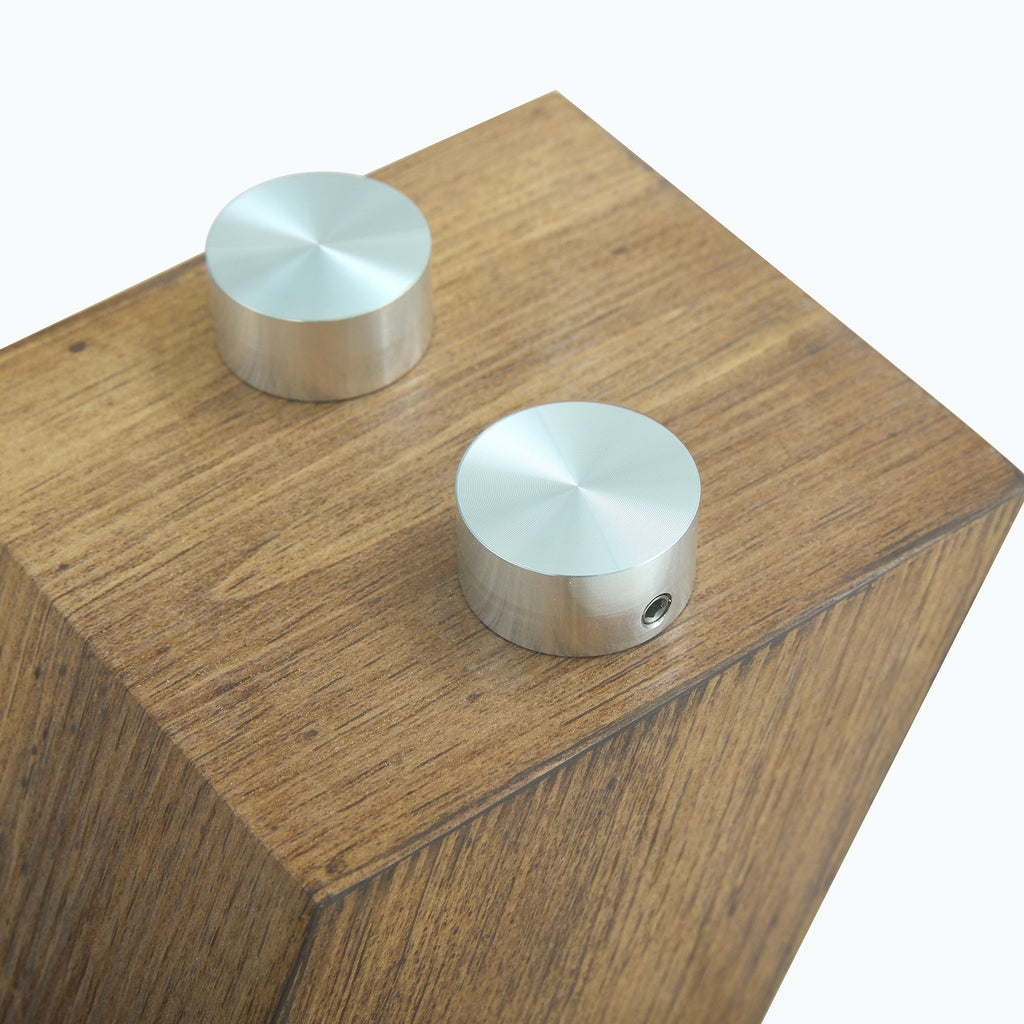 A modern minimalist style coffee table. Transparent tempered glass tabletop with wooden MDF columns. Suitable for living room and dining room.  CT-V