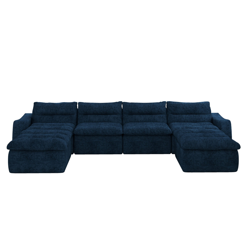 Compression combined sofa, modern lazy style combined sofa, comfortable beanbag sofa, can be combined at will, no need to assemble, suitable for living room-Blue